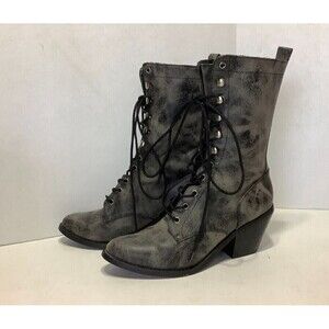Women's Killstar Widow Western Boots Size 9M Black/Grey #WID20273